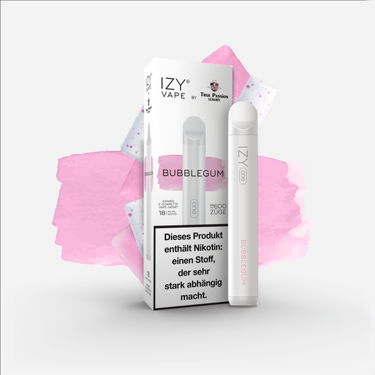 Izy Vape by True Passion - Bubble Gum - Einweg E-Shisha - 600 Züge - Nikotin 18 mg