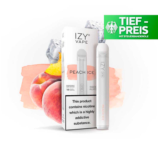 Izy Vape by True Passion - Peach Ice - Einweg E-Shisha - 600 Züge - Nikotin 18 mg