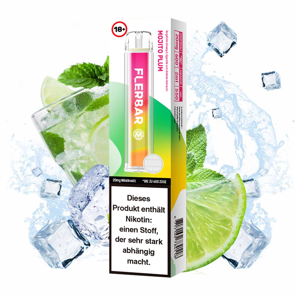 Flerbar M E-Shisha 600 - 20mg/ml - Mojito Plum