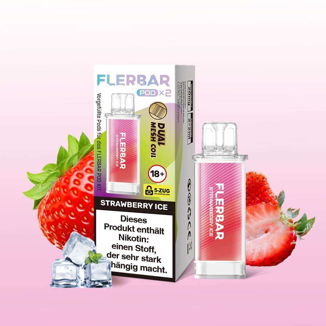 Flerbar POD (2stk) - Strawberry Ice 20mg